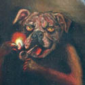 Smoking Time  
Öl auf Holz  
15 x 15 cm
