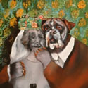 Hundehochzeit  
Öl auf Leinwand  
100 x 80 cm