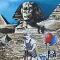 Ausflug nach Ägypten  
Öl auf Holz  
14 x 14 cm