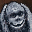 Drei Affen  
Öl auf Holz  
10,5 x 15 cm